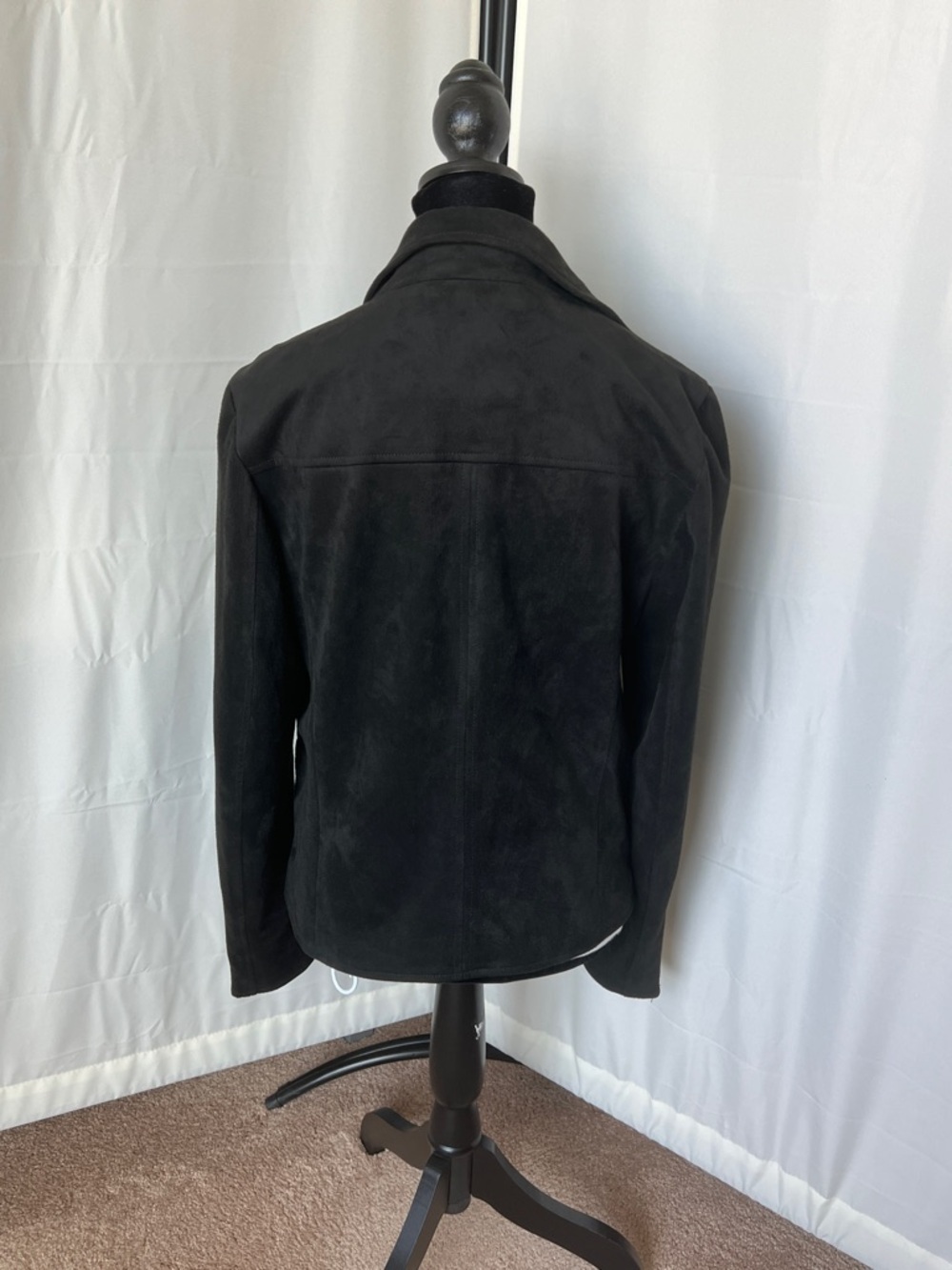 Kut from the Kloth Faux Suede Asymmetrical Zip Moto Jacket with Leopard Print - Picture 6 of 8